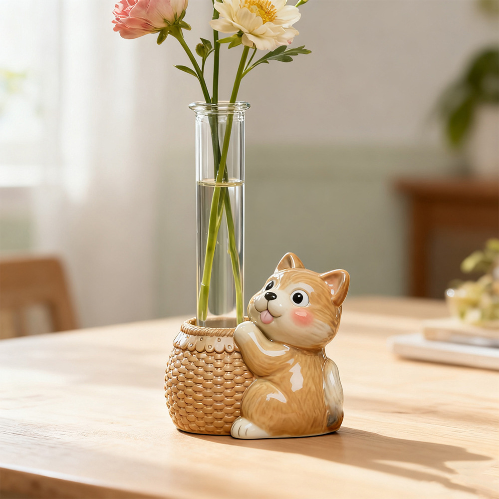 Resin Art Youtube - パンダウサギ試験管水耕栽培花瓶型DIY動物試験管花瓶デスクトップ装飾シリコン型石膏樹脂鋳造アート用