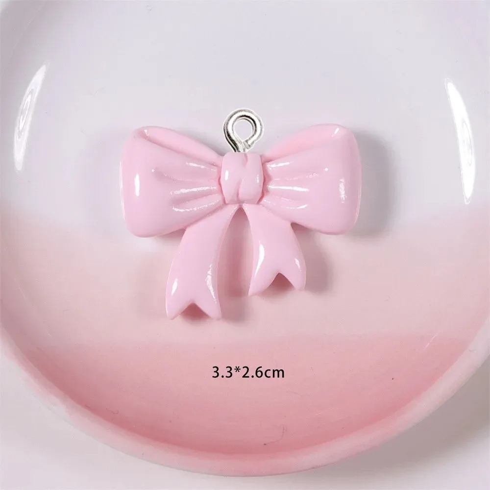 Resin Art Box - 10 個のキャンディーカラーのリボン樹脂チャーム手作り装飾品女性のジュエリー、キーホルダー、電話バッグの装飾 DIY 作成に適しています
