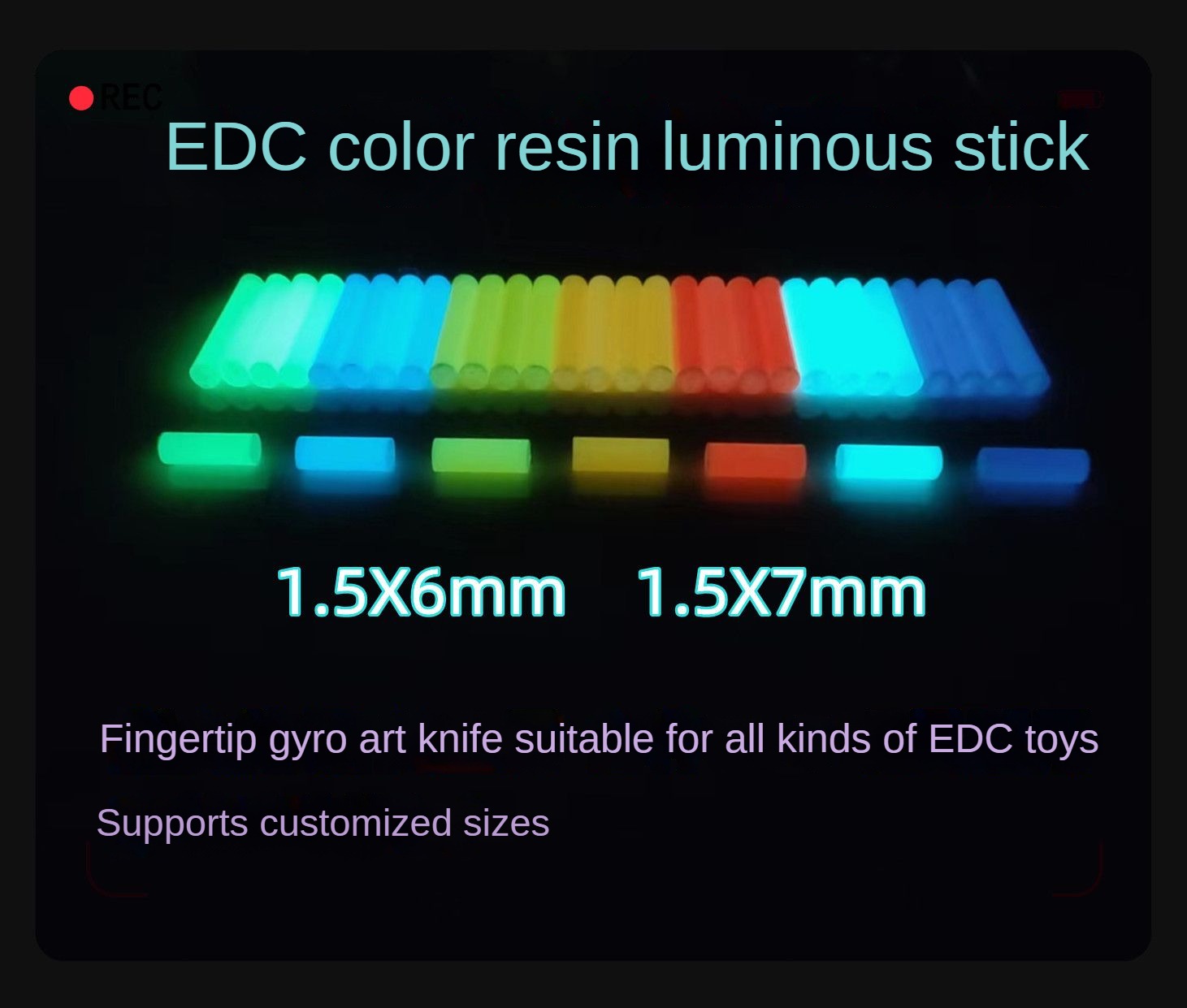 Resin Art Youtube - 高輝度ナイトライトチューブ,ガラス管,アートナイフ,ed_樹脂素材,1.5x6mm, 1.5x7mm