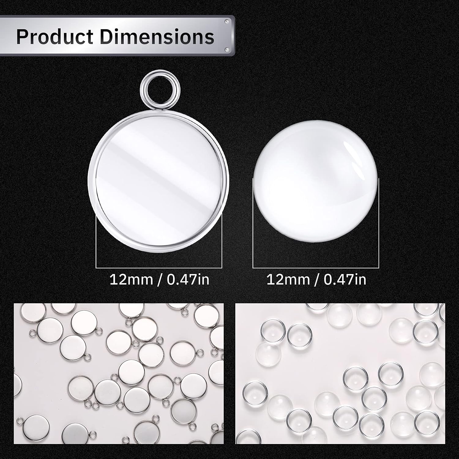 20個のステンレス鋼ラウンドベゼルブランクペンダントトレイ、 - Resin Art Store のレビューと価格