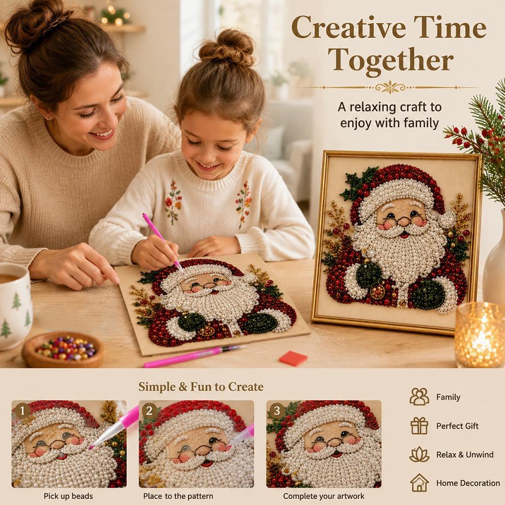 クリスマス サンタクロース パールアート DIYキット 額入 - Resin Art Craft のレビューと価格