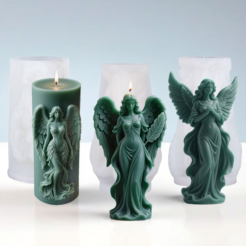 翼女神香りのシリコーンキャンドルモールド DIY 祈り天使の - Resin Art Furniture のレビューと価格
