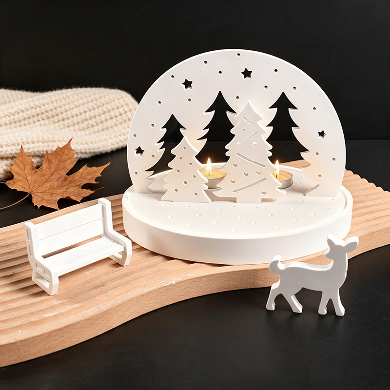 クリスマスエルクティーライトキャンドルホルダーシリコンモール - Resin Art Lamp のレビューと価格