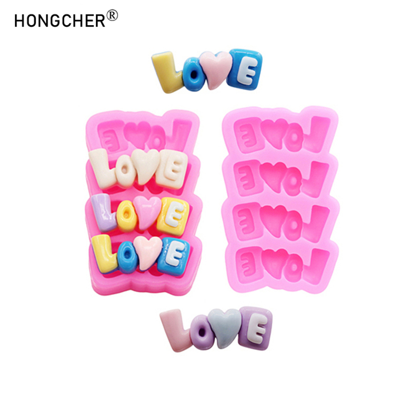 LOVEレターシリコンモールドDIY電話ケースヘアアクセサリ - Resin Art Letters のレビューと価格