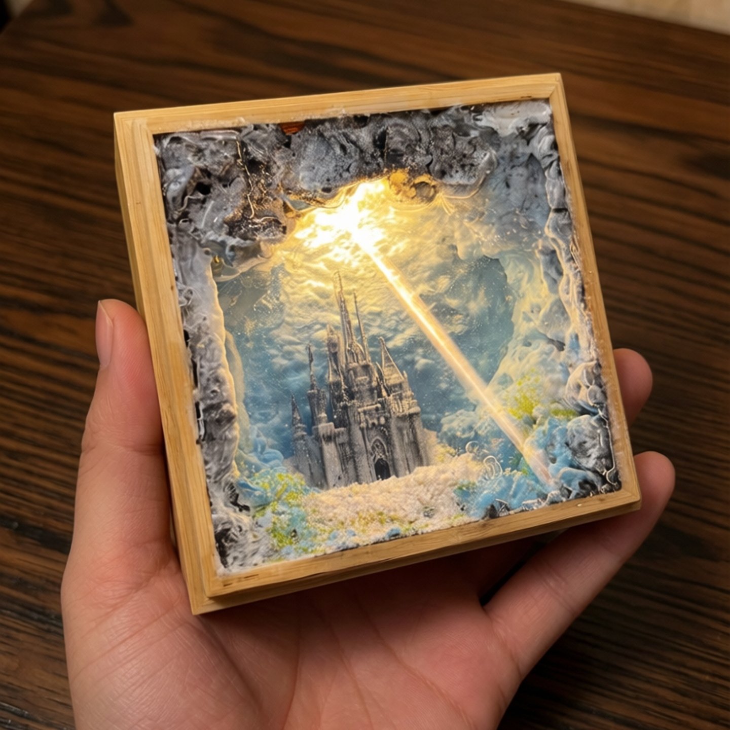 創造的な水中城のミニチュアシーン、発光彫刻、家の装飾工芸品、 - Resin Art Underwater のレビューと価格