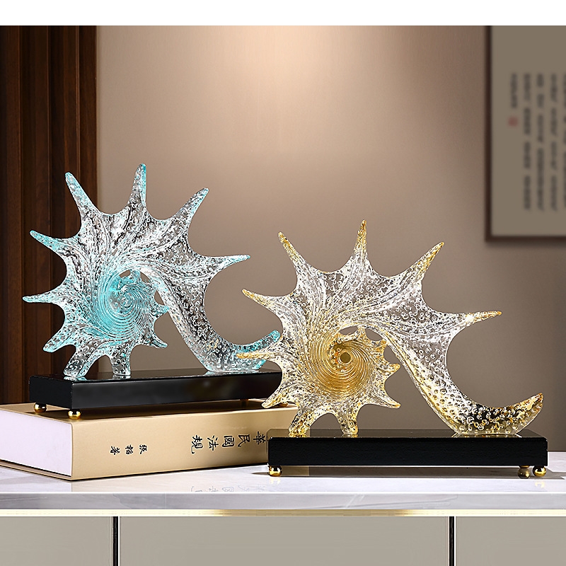 ライト高級ヒトデ彫刻玄関装飾樹脂工芸品ホテルの装飾品ホームア - Resin Art Lamp のレビューと価格