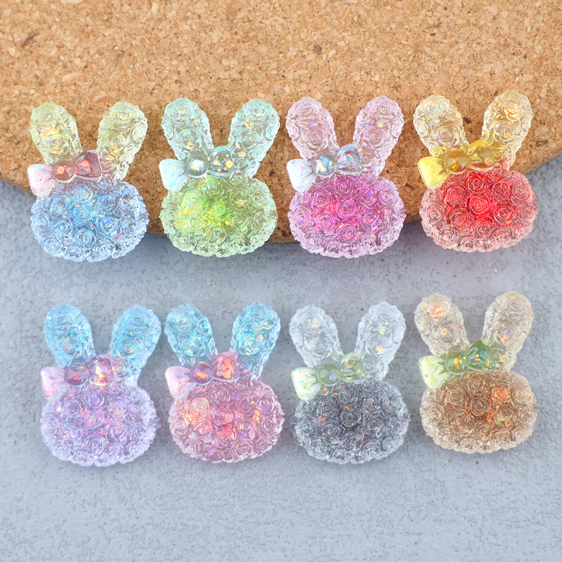 5個入り 18*25mm 光るグラデーションウサギレジンカボ - Resin Art Craft のレビューと価格