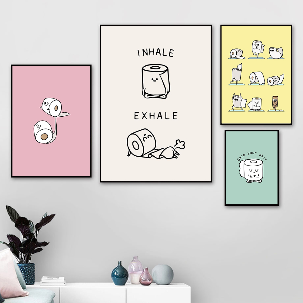 トイレットペーパーヨガ面白い引用句ミニマリストウォールアート - Resin Art Quote のレビューと価格