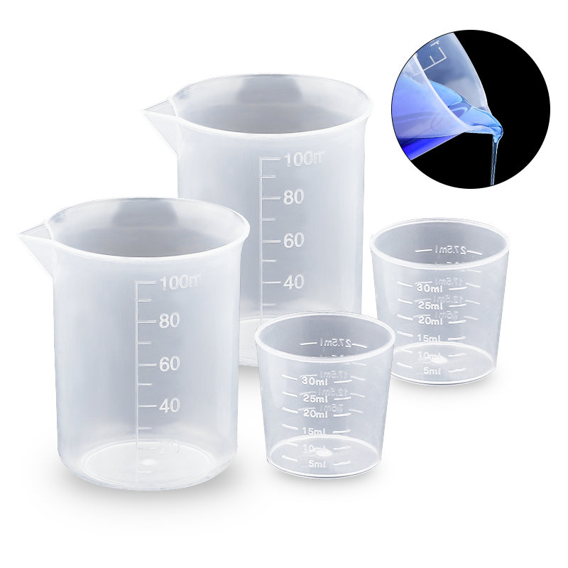 100ML & 30ML プラスチック計量カップ目盛り付きビ - Resin Art Kitchen のレビューと価格