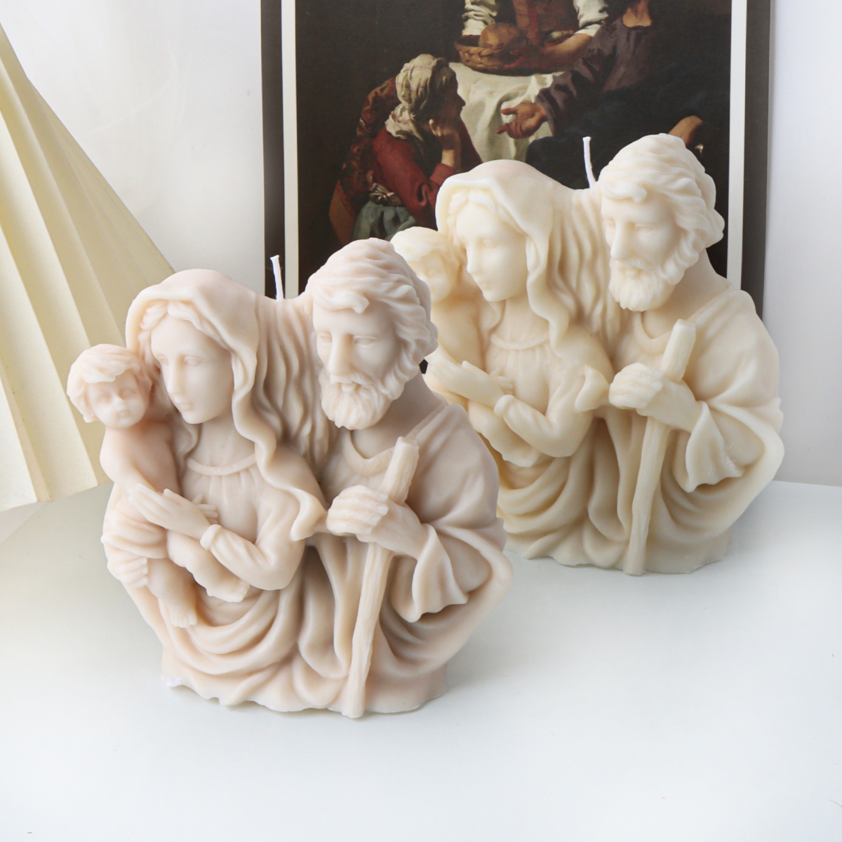 3D 聖家族像シリコーン型イエス聖母マリア赤ちゃん家族 3  - Resin Art Furniture のレビューと価格